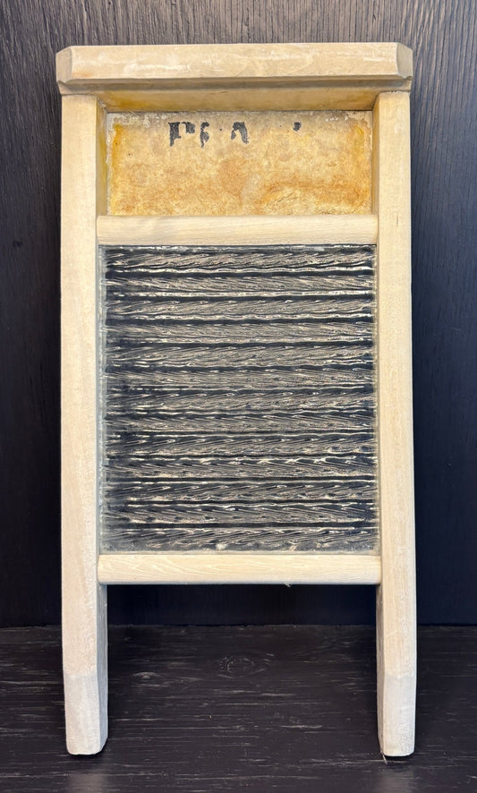 Vintage Pearl Wood and Glass Small Washboard