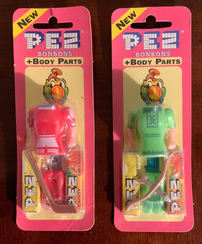Vintage Pez Body Parts Hockey Player Robin Hood Archer New on Cards