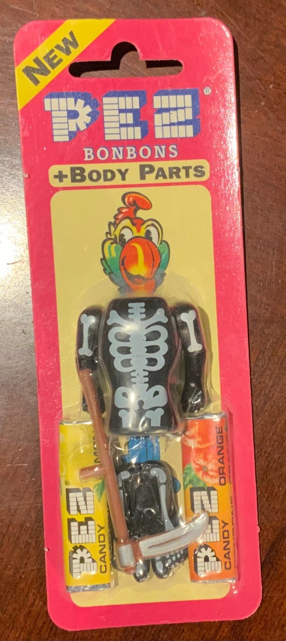 Vintage Pez Body Parts Skeleton Maid Gladiator New on Cards