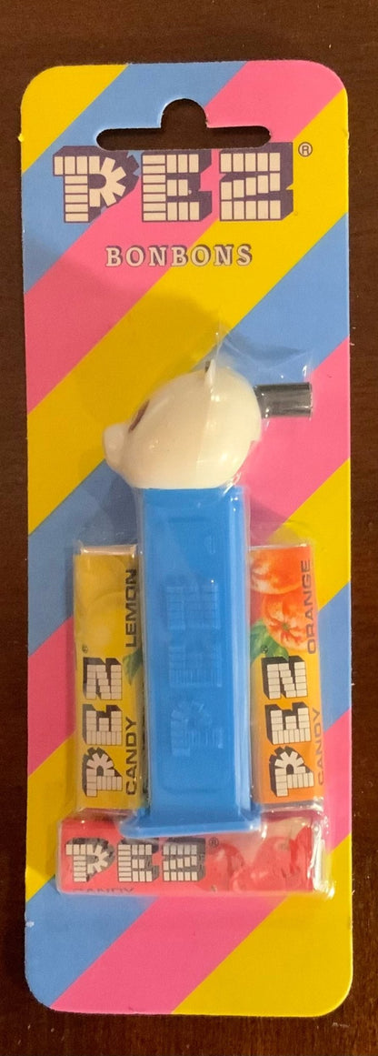 Vintage Pez Merry Music Maker Panda Whistle new on the original striped card