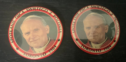Vintage Pope John Paul II Collectible Buttons