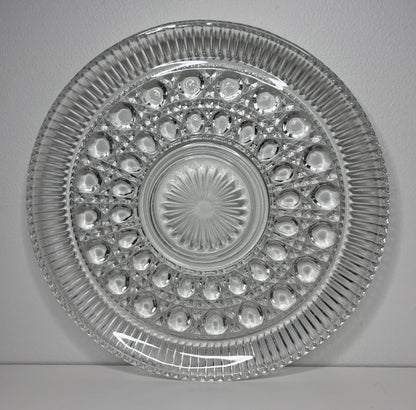 Vintage Pressed Glass Jewel Pattern Serving Plate