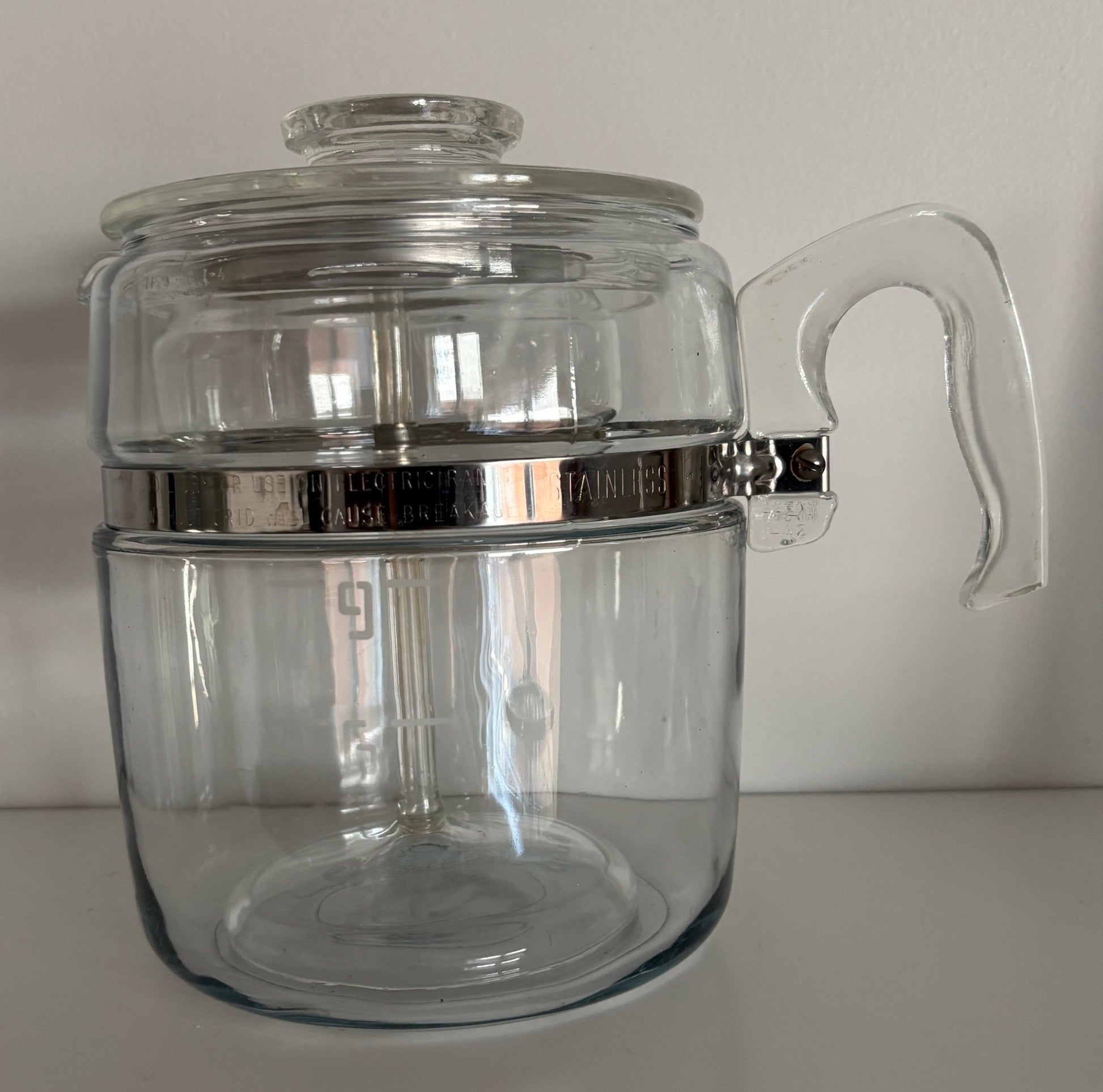Vintage Pyrex Flameware 9 Cup Glass Coffee Pot