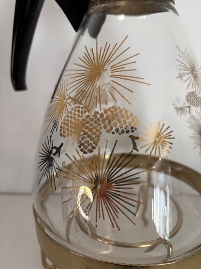 Vintage Pyrex Glass Coffee Carafe with Stand