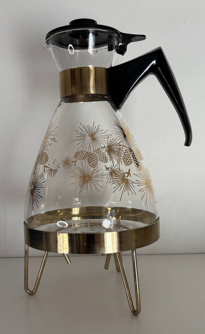 Vintage Pyrex Glass Coffee Carafe with Stand