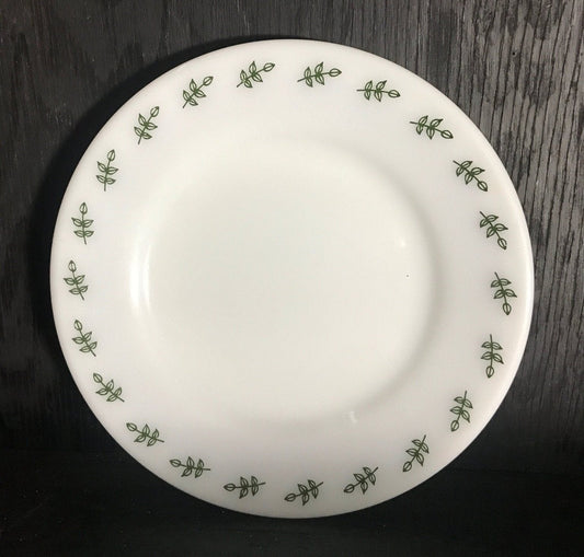 Vintage Pyrex Green Leaf Bread Plates Set - HLJ at HomeVintage Pyrex Green Leaf Bread Plates SetBread and ButterPyrex