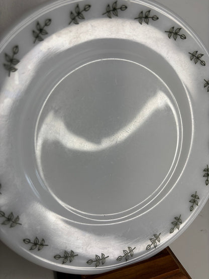 Vintage Pyrex Green Leaf Bread Plate