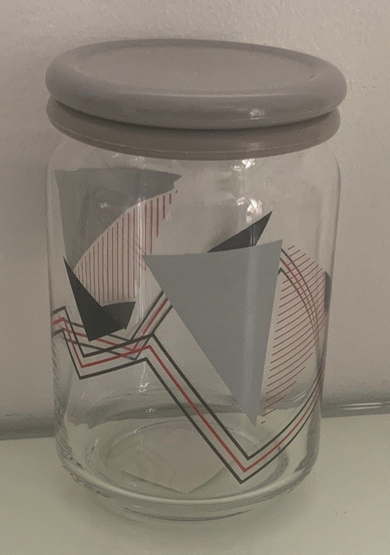 Vintage Retro Geometric Glass Canister Jars set - HLJ at HomeVintage Retro Geometric Glass Canister Jars setGlass ContainerHLJ at Home