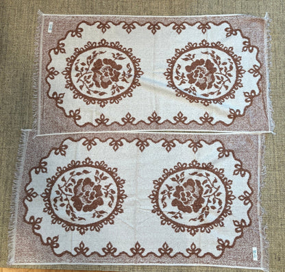 Vintage Brown Floral Bath Towels
