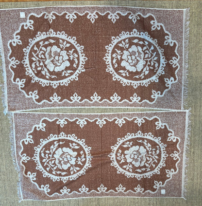 Vintage Sears Canada Brown Floral Bath Towels