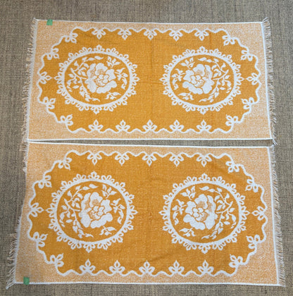 Vintage Sears Canada Gold Floral Bath Towels