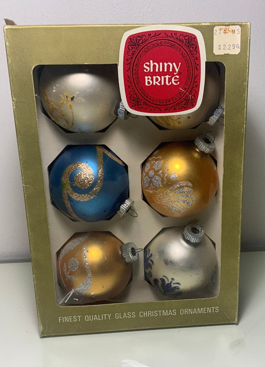 Vintage Shiny Brite Glass Christmas Tree Ornaments