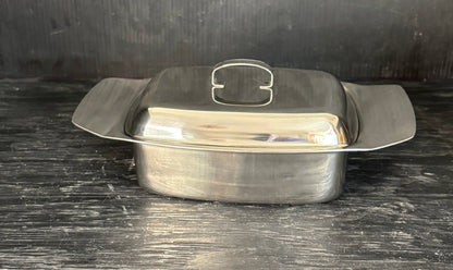 Vintage Stainless Steel Butter Dish