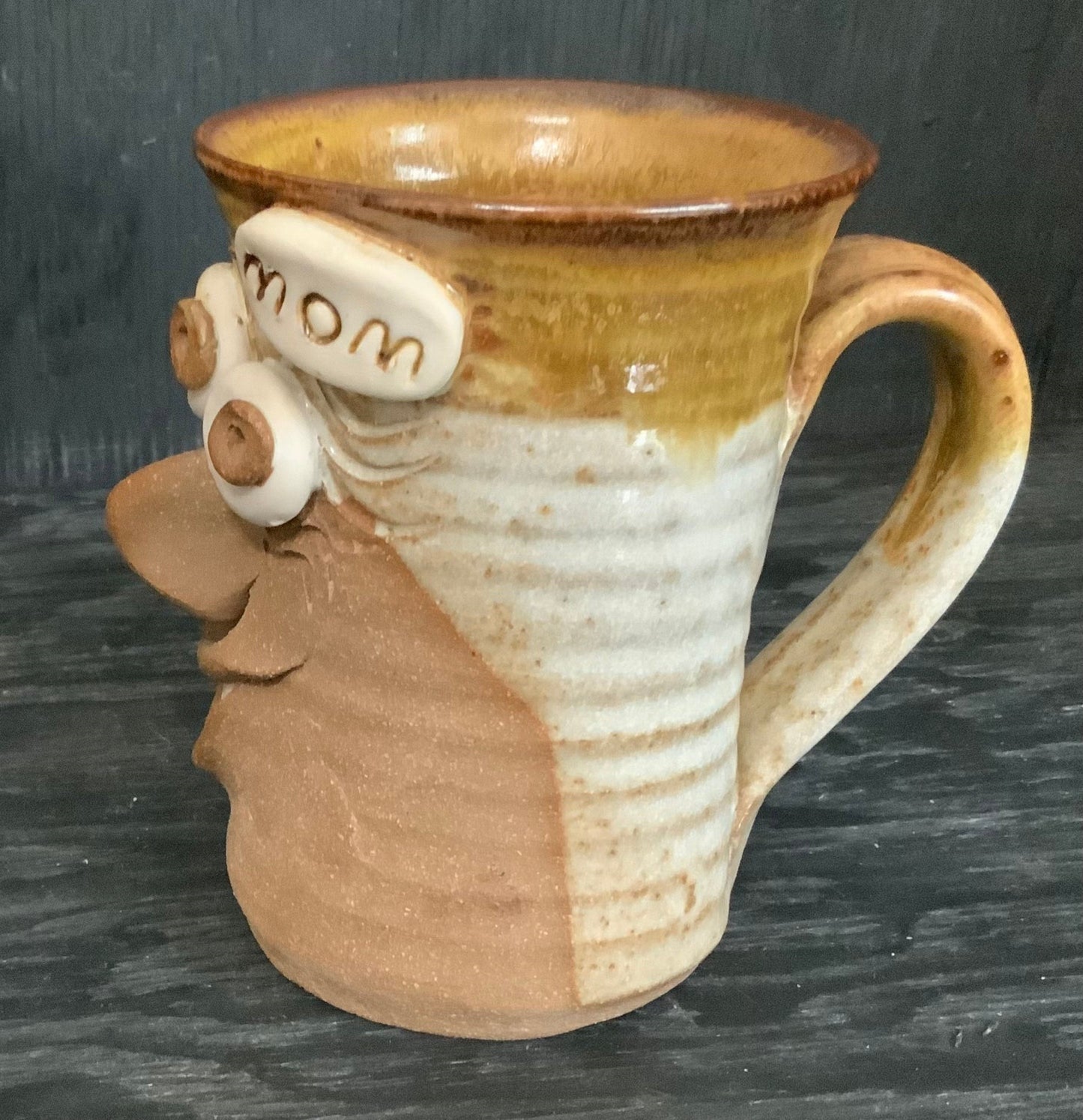 Vintage Stoneware Pottery Funny Face Mom Mug - HLJ at HomeVintage Stoneware Pottery Funny Face Mom MugMugKiln Craft