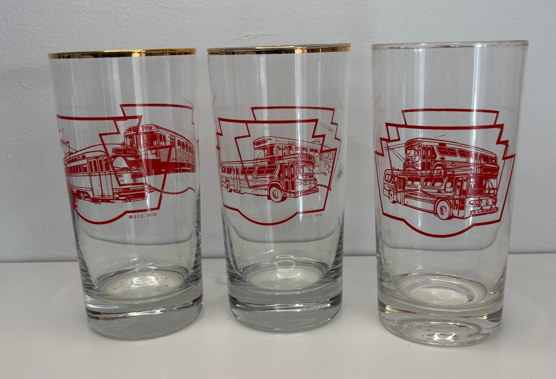 Vintage Toronto Transit Commission TTC Drink Glasses