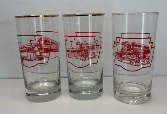 Vintage Toronto Transit Commission TTC Drink Glasses