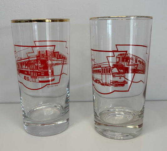 Vintage Toronto Transit Commission TTC Vehicle Drink Glasses
