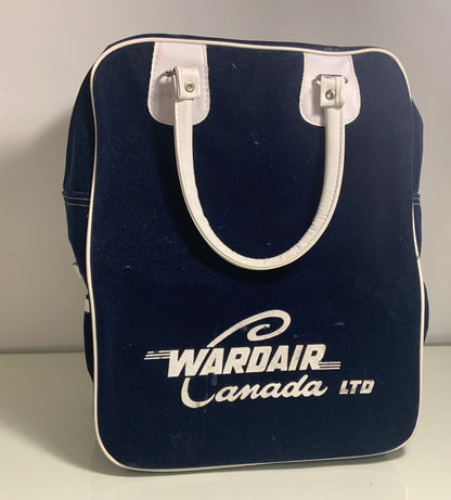 Vintage Wardair Canada Velvet Handbag Carry On Purse