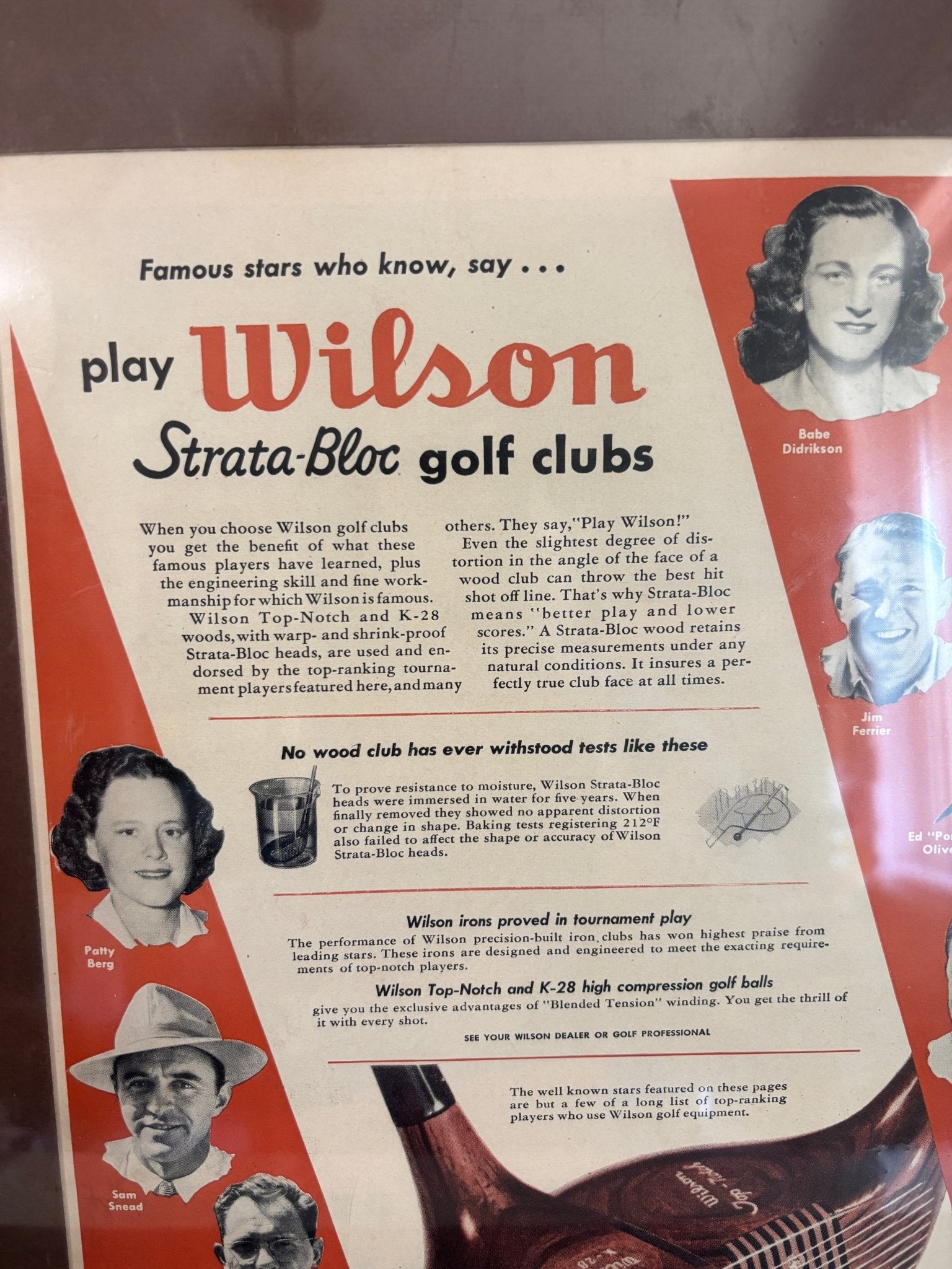 Vintage Wilson Golf Clubs Advertisement Poster