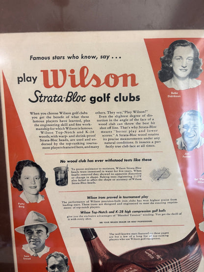 Vintage Wilson Golf Clubs Advertisement Poster