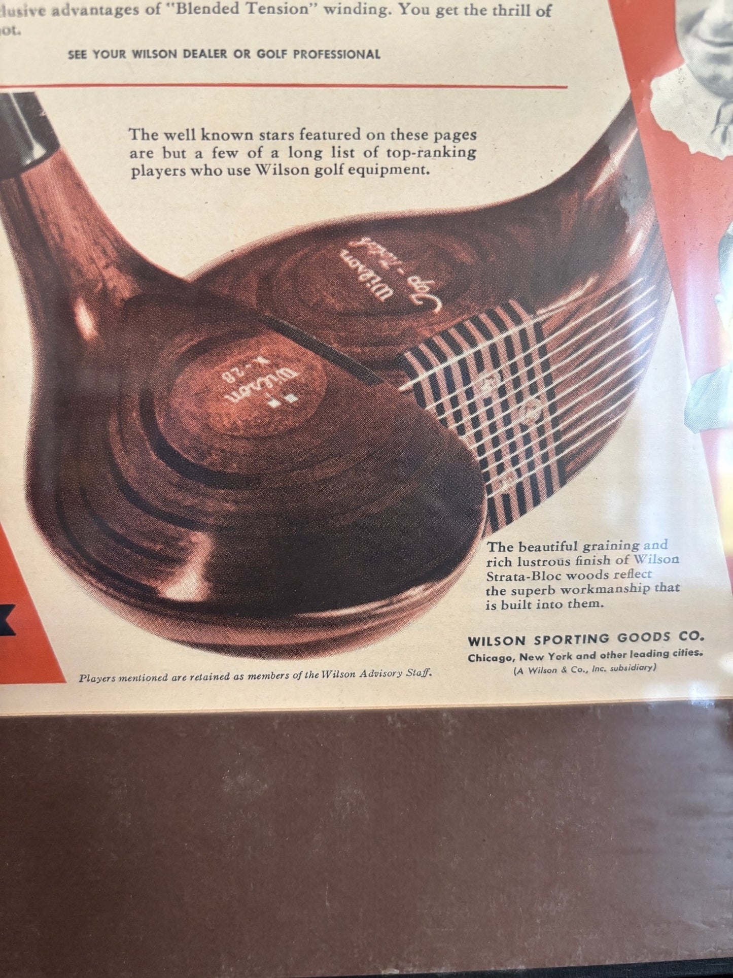 Vintage Wilson Golf Sam Snead Golf Clubs Advertisement Poster