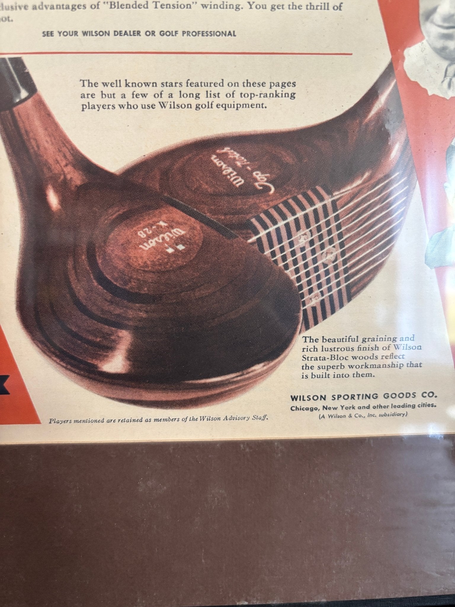Vintage Wilson Golf Sam Snead Golf Clubs Advertisement Poster