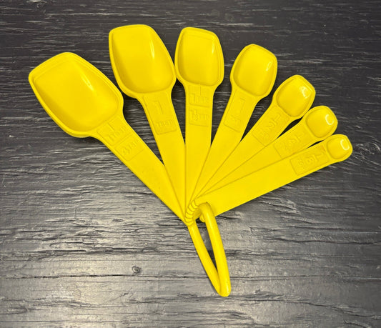 Vintage Yellow Tupperware Measuring Spoons