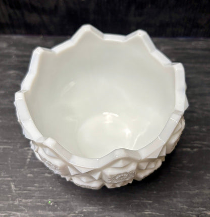 Westmoreland Old Quilt Milk Glass Candy Dish Bowl