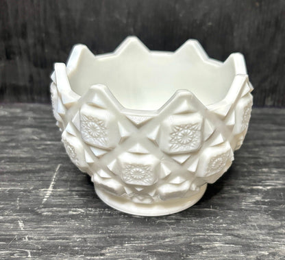 Westmoreland Old Quilt Milk Glass Candy Dish Bowl