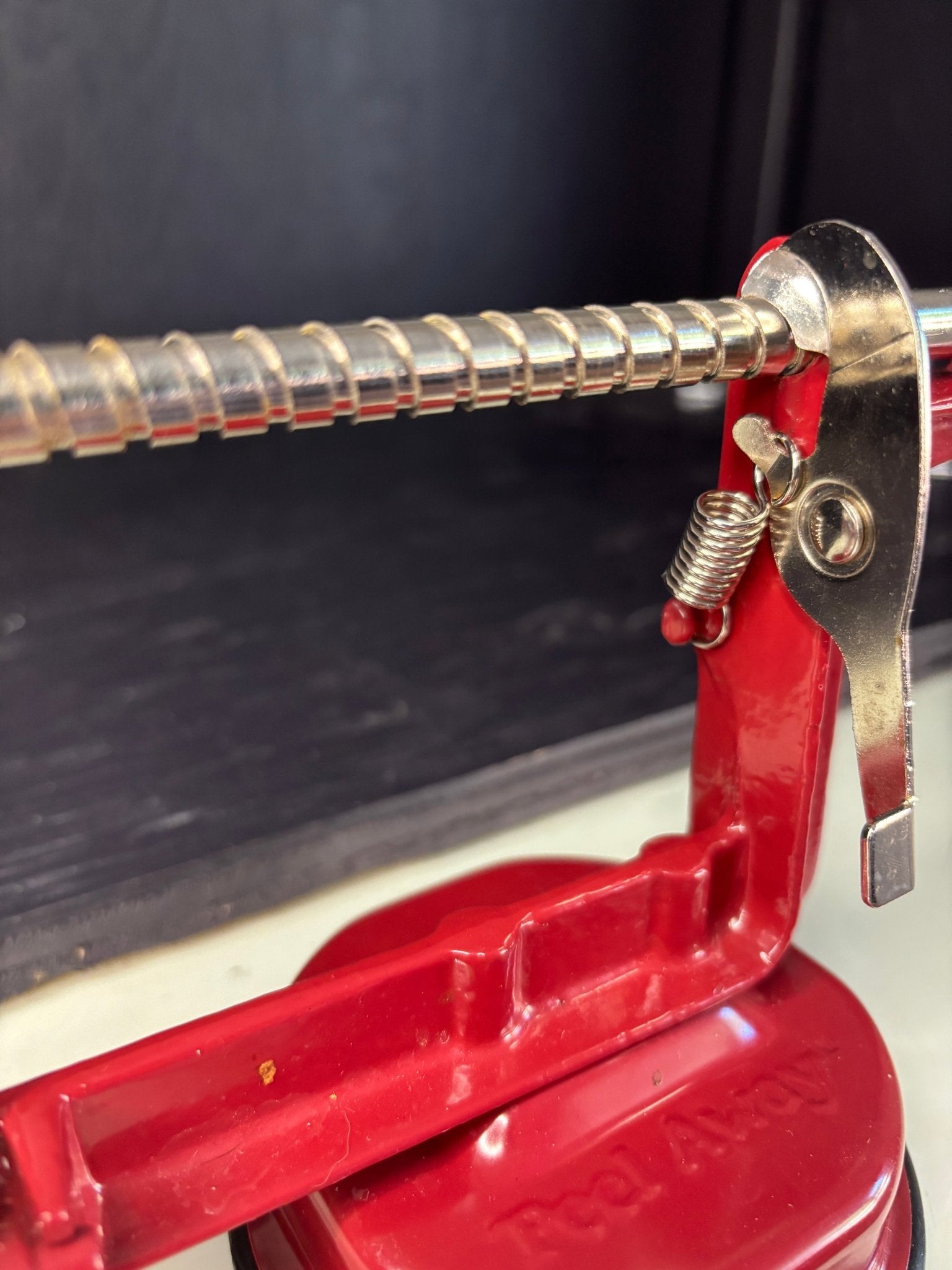 red Williams-Sonoma Apple Peeler and Corer