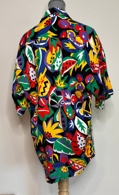 Windjammer Tropical Hawaiian Pineapple Short Sleeve Collared Shirt