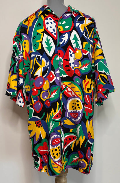Windjammer Tropical Hawaiian Pineapple Short Sleeve Collared Shirt XL