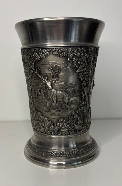 Woodland Hunt Theme Vintage Pewter Cup EPU 2.11 Europe