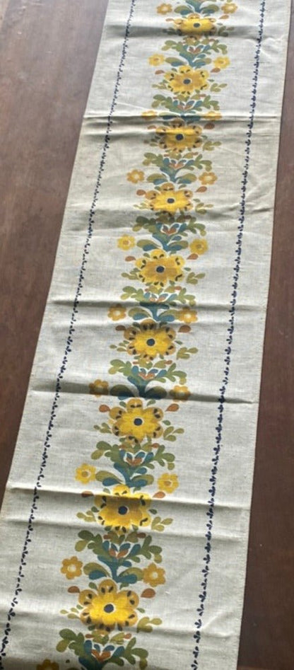 Yellow Flowers Vintage Table Runner