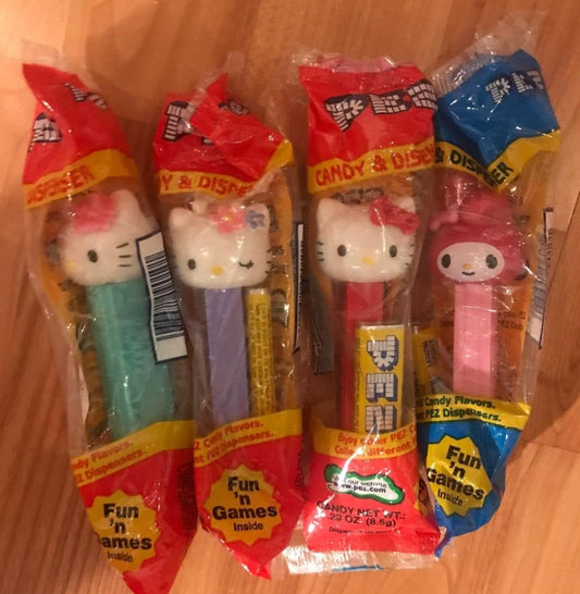 Vintage Hello Kitty Pez Dispensers Lot of 4 New in Cello Packs