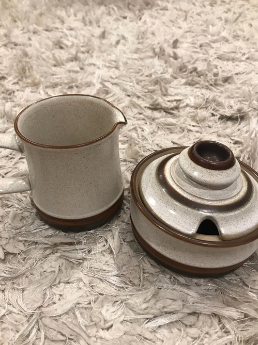 Denby Potters Wheel creamer and sugar bowl set