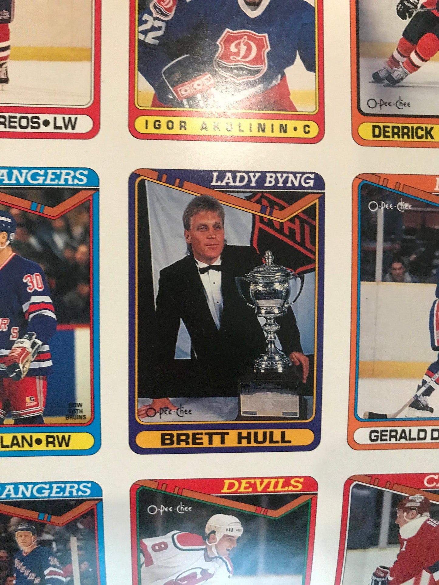 1990-91 O-Pee-Chee Uncut Hockey Card Sheet