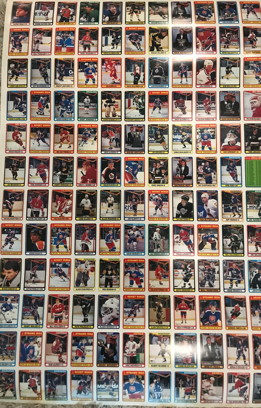 1990-91 O-Pee-Chee Uncut Hockey Card Sheet